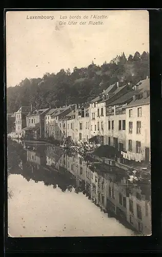 AK Luxembourg, Ortsansicht mit Ufer der Alzette