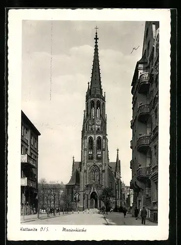 AK Kattowitz, Blick zur Marienkirche