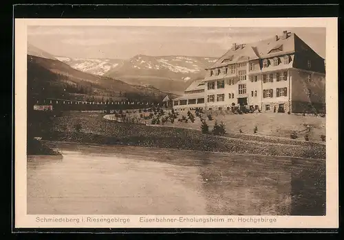 AK Schmiedeberg i. Riesengebirge, Eisenbahner-Erholungsheim m. Hochgebirge