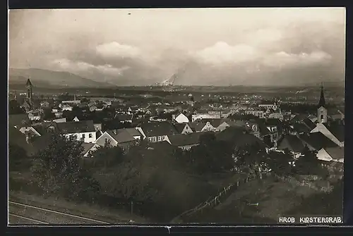 AK Hrob-Klostergrab, Teilansicht mit Kirche