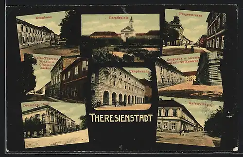 AK Theresienstadt / Terezin, Paradeplatz, Zeughaus, Pragerstrasse