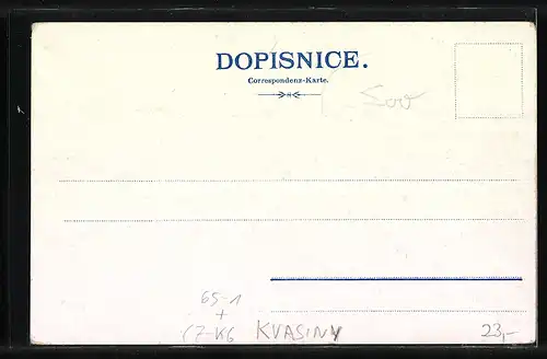 Lithographie Kvasiny, Restaurace, Zámek, Nádrazí