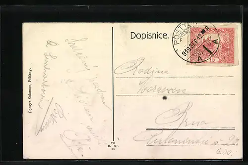 AK Piestany, Häuserpartie aus der Stadt