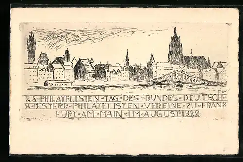 AK Frankfurt a. M., 28. Philatelistischer Tag des Bundes Deutscher & Österr. Philatelisten-Vereine 1922, Ganzsache