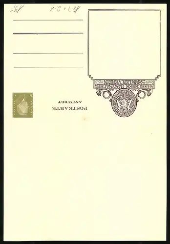 Klapp-AK Münchner Ganzsachen-Sammler-Verein, Wappen, Ganzsache 6 Pf.