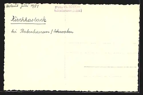 AK Kirchhaslach b. Babenhausen, Fernblick zur Ortschaft