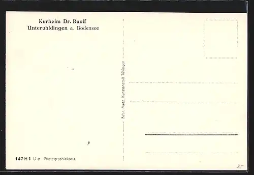 AK Unteruhldingen a. Bodensee, Das Kurheim von Dr. Ruoff