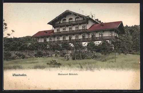 AK Wiesbaden, Luftkurort und Hôtel-Restaurant Bahnholz, Bes. Wilhelm Hammer