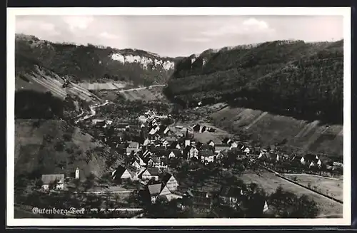AK Gutenberg /Teck, Ortsansicht aus der Vogelschau