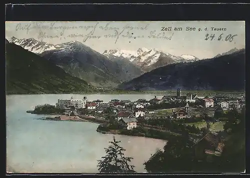 AK Zell am See, Teilansicht g. d. Tauern