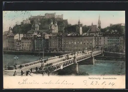 AK Salzburg, Staatsbrücke und Festung
