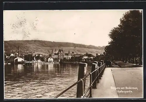 AK Bregenz am Bodensee, Hafenpartie