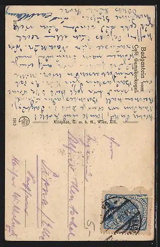 AK Badgastein, Teilansicht vom Cafe Gamskarkogel aus