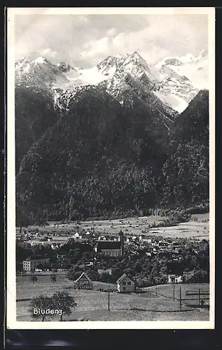 AK Bludenz, Teilansicht mit Kirche