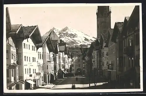 AK Kitzbühel /Tirol, Hauptstrasse mit Geschäften