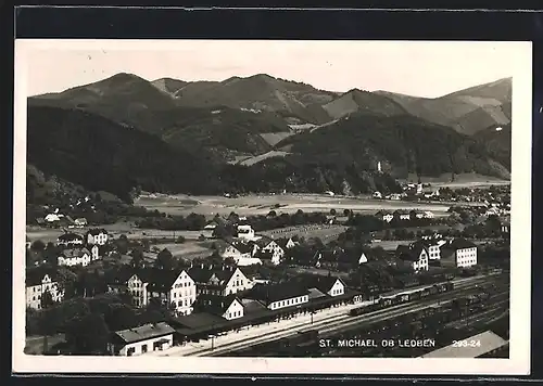 AK St. Michael ob Leoben, Teilansicht mit Bahnhof