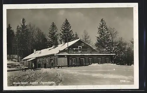 AK Mariazell, Niederösterr. Landes- u. Jugendheim im Schnee