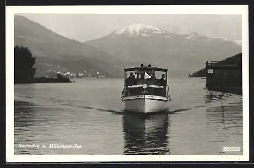 AK Seeboden a. Millstätter-See, Boot Poto in Fahrt