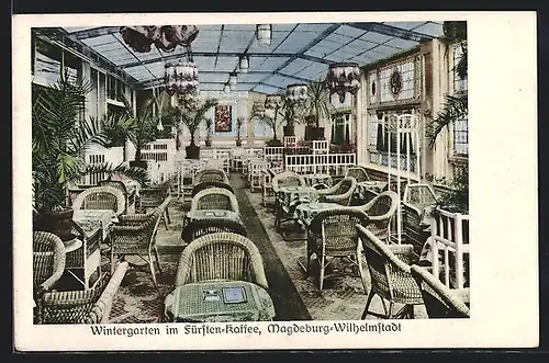 AK Magdeburg-Wilhelmstadt, Fürsten-Kaffee W. Fürstenau, Wintergarten