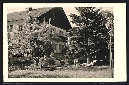 Foto-AK Prien /Chiemsee, Cafe-Restaurant Sandau, Garten