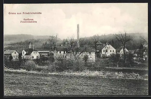 AK Friedrichshütte, Ortspartie mit Gasthaus Friedrichshütte
