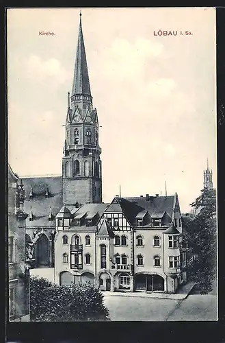 AK Löbau i. Sa., Ansicht der Kirche