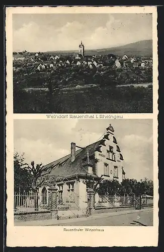 AK Rauenthal i. Rheingau, Ortsansicht, Winzerhaus