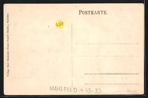 Künstler-AK Mansfeld, Der Mansfelder isst Blutegel