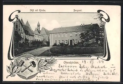 AK Obernkirchen, Stift mit Kirche und Bergamt, Wappen