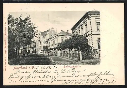 AK Auerbach i. V., Blick in die Bahnhofstrasse