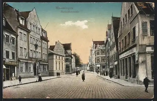 AK Memmingen, Abendstimmung in der Maximilianstrasse