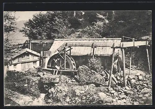 AK Unterammergau /Bayr. Hochgebirge, Schleifmühle im Ammtertal