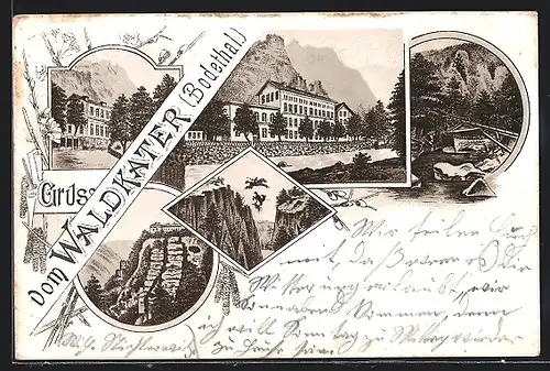 Lithographie Thale, Gasthaus Waldkater