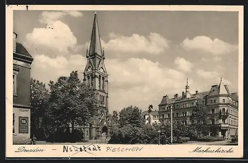 AK Dresden-Pieschen, Markuskirche in der Markusstrasse