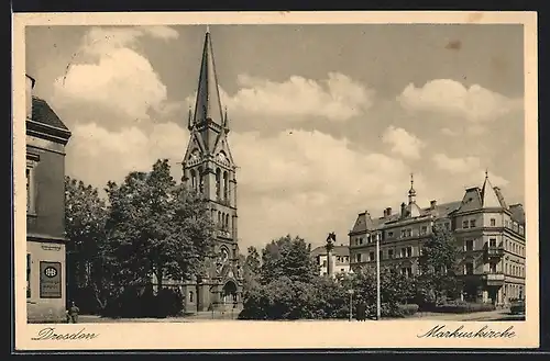 AK Dresden-Pieschen, Markuskirche in der Markusstrasse