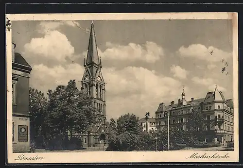 AK Dresden-Pieschen, Markuskirche in der Markusstrasse