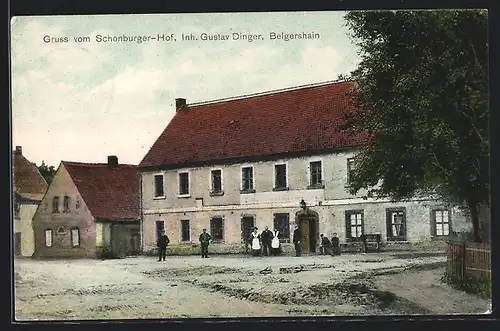 AK Belgershain, Gasthaus Schönburger-Hof Gustav Dinger