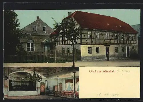 AK Altenhain, Eckert`s Gasthaus mit Saal