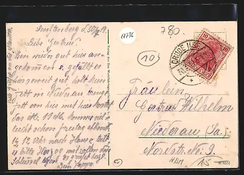 AK Grube Ilse /N.-L., Postamt mit Strassenpartie