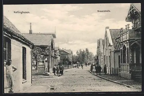 AK Kellinghusen, Brauerstrasse mit Bäckerei