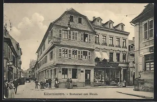 AK Kaiserslautern, Restaurant zum Riesen, Ecke Markt- und Riesenstrasse