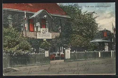 AK Gross-Königsdorf, Cafe-Restaurant Tivoli vor dem Walde von E. Schmitt