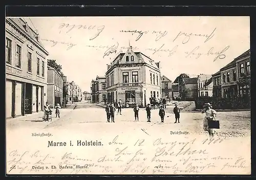 AK Marne i. Holstein, Tabakladen Ecke Königstrasse und Deichstrasse