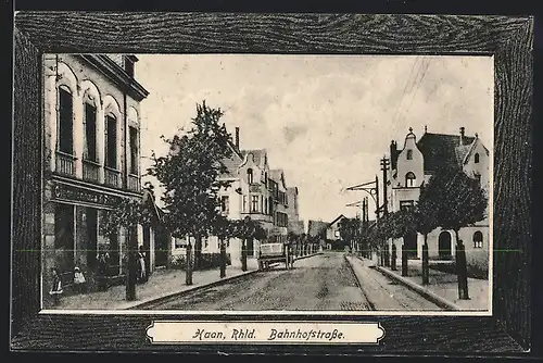 AK Haan, Strassenpartie in der Bahnhofstrasse