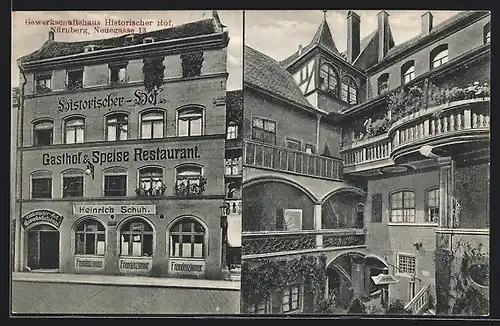 AK Nürnberg, Gasthaus und Gewerkschaftshaus Historischer Hof, Neuegasse 13