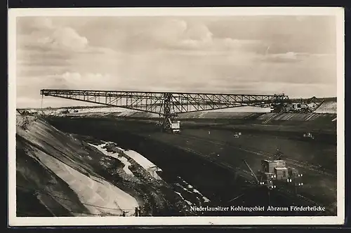 AK Senftenberg, Niederlausitzer Kohlengebiet, Abraum Förderbrücke