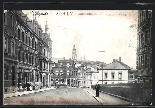 AK Adorf i. V., Partie in der Bismarckstrasse