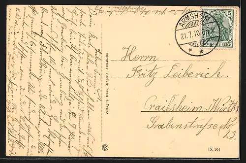 AK Armsheim, Strassenpartie am Ortseingang