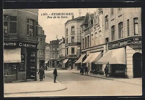 AK Euskirchen, Bahnhofstrasse mit Geschäften