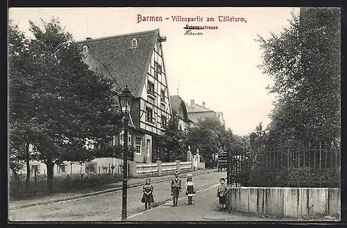 AK Barmen, Friesenstrasse, Villenpartie am Tölleturm